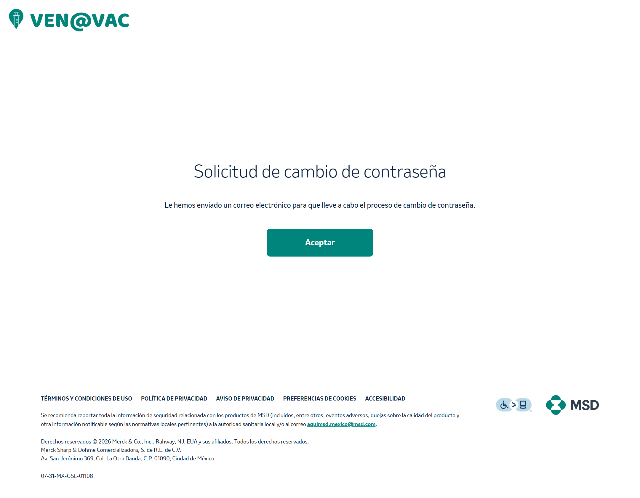 Mensaje revisar correo electrónico